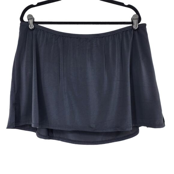 Swim By Cacique Black Pull on Swim Beach Pool Bottoms Skort Skirt Size 22 - Picture 1 of 6
